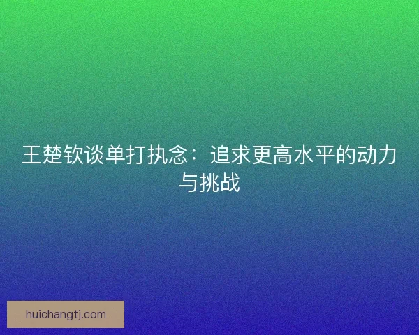 王楚钦谈单打执念：追求更高水平的动力与挑战