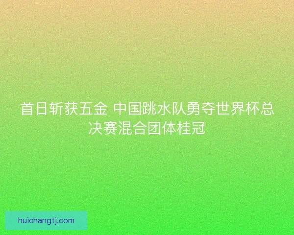首日斩获五金 中国跳水队勇夺世界杯总决赛混合团体桂冠